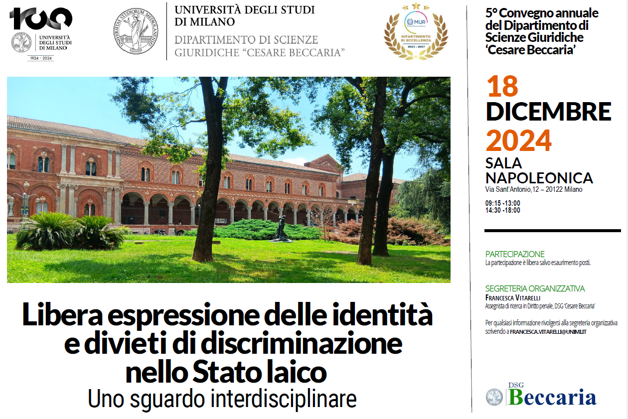 Libera espressione delle identità e divieti di discriminazione nello Stato laico. Uno sguardo interdisciplinare